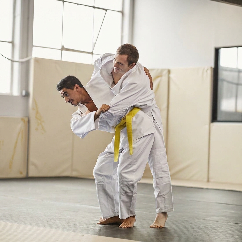 Allenamento di judo sul tatami